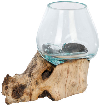 Thumbnail 2: Chesapeake Bay 5x6 Coastal Glass Bowl on Driftwood Home Decor 
