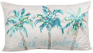 Thumbnail 1: Mina Victory by Nourison 12x20 Coastal Christmas Deck The Palms Throw Pillow 