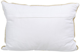 Thumbnail 2: VISTA HOME FASHIONS 14x20 Gold Embroidered & Beaded Decorative Christmas Pillow 