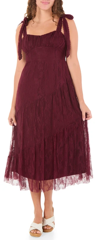 Thumbnail 1: Trixxi Juniors' Sleeveless Lace Maxi Dress 