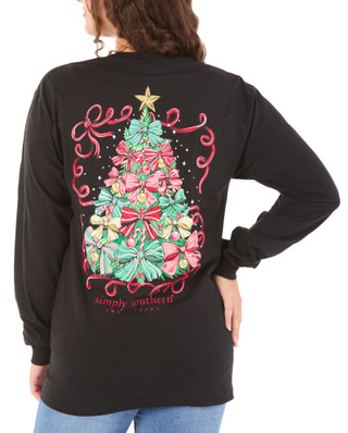 Thumbnail 1: SIMPLY SOUTHERN Juniors Long Sleeve Christmas Graphic Tee 