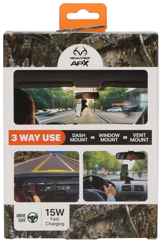 Thumbnail 2: REAL TREE 15W Fast Charging 3-Way Phone Mount 