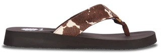 Thumbnail 2: Yellow Box Women's Flexter Cow Print Thong Sandals 