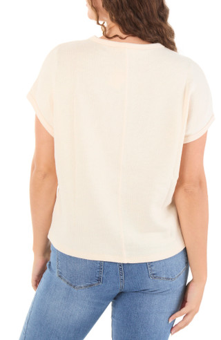 Thumbnail 2: BY TOGETHER Juniors' Short Sleeve Easy Breezy Knit Tee  