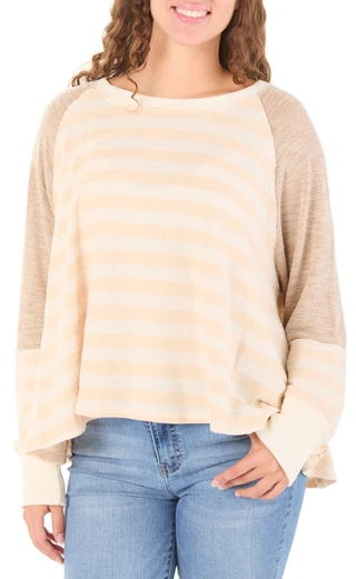 Thumbnail 1: BY TOGETHER Juniors Long Sleeve Knit Top 