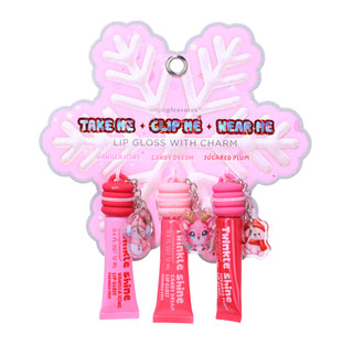 Thumbnail 1: SIMPLE PLEASURES 3 Pk Lip Gloss Trio with Charms Set  