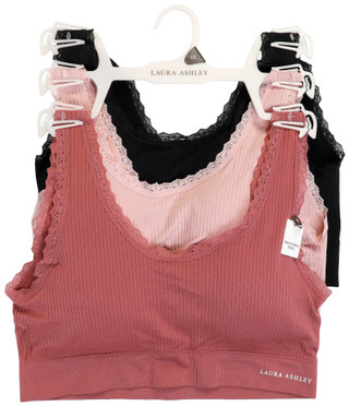 Thumbnail 1: Laura Ashley Women's Plus 3 Pk Bralettes 