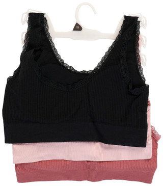 Thumbnail 2: Laura Ashley Women's Plus 3 Pk Bralettes 