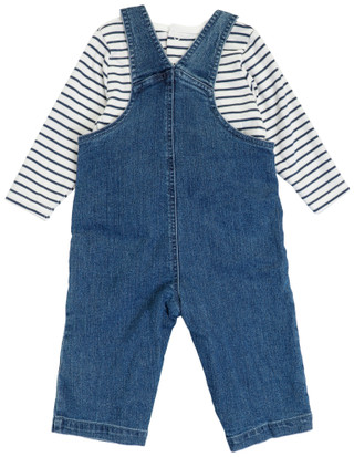 Thumbnail 2: Little Me 2 Pc Baby Long Sleeve Denim Overall Pant Set  