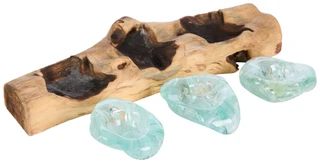 Thumbnail 2: Chesapeake Bay 15 in Driftwood Triple Molten Glass Candle Holder  