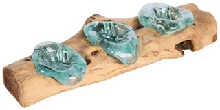 Thumbnail 1: Chesapeake Bay 15 in Driftwood Triple Molten Glass Candle Holder  