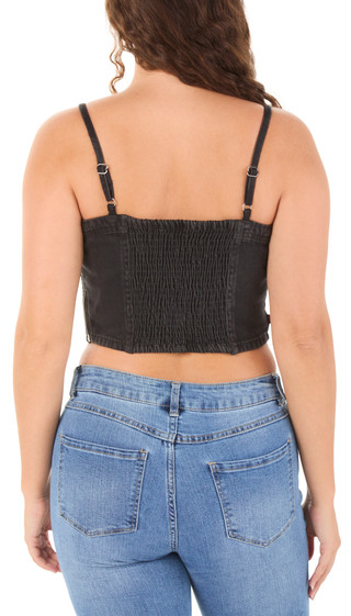 Thumbnail 2: Levi's Juniors Side Zip Slim Cropped Fit Denim Tank 