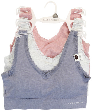 Thumbnail 1: Laura Ashley Women's Plus 3 Pk Seamless Lace Bralettes  