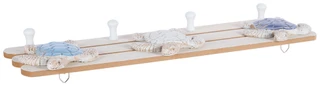 Thumbnail 2: JD YEATTS 19 in Wooden Nautical Turtle 3-Hook Wall Rack 