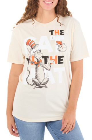 Thumbnail 1: Cat In The Hat  Junior's Big Text Cat Tee  