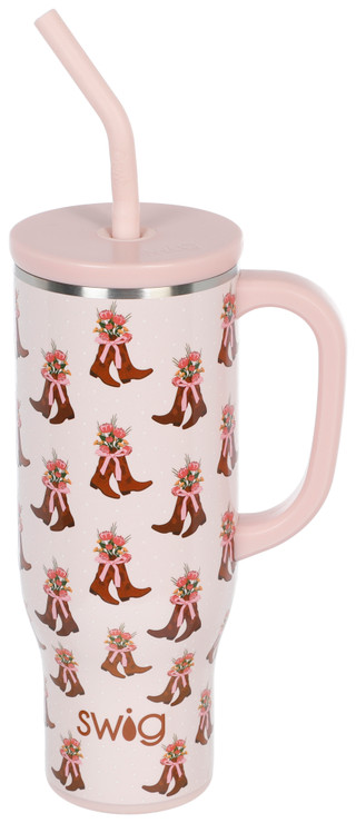 Thumbnail 1: Swig Life 30 oz Cowgirl Coquette Insulated Stainless Steel Mega Mug 