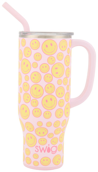Thumbnail 1: Swig Life 30 oz Oh Happy Day Insulated Stainless Steel Mega Mug 