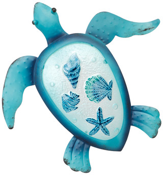 Thumbnail 1: Chesapeake Bay 14 In Metal and Glass Turtle Decor  