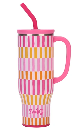 Thumbnail 2: Swig 30 oz Insulated Stainless Steel Mega Mug w/ Lid and Straw 