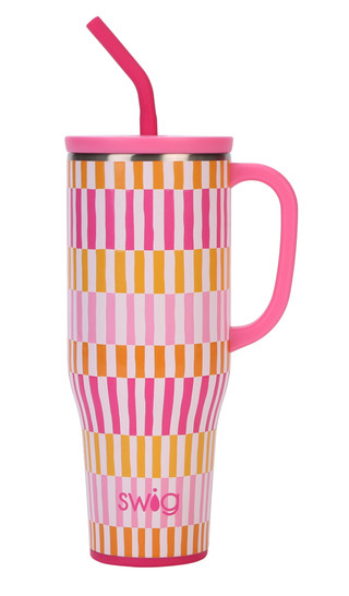 Thumbnail 2: Swig 40 oz Insulated Stainless Steel Mega Mug w/ Lid and Straw 