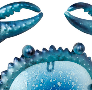 Thumbnail 2: Chesapeake Bay 16x13 In Metal and Glass Crab Decor  