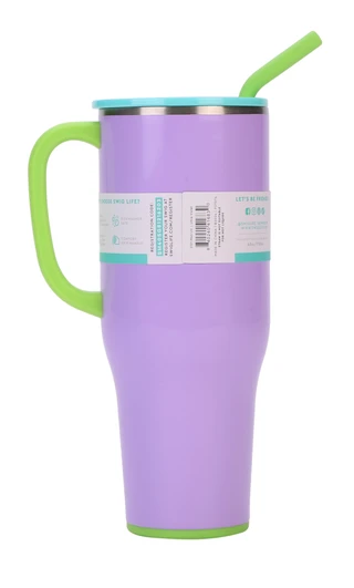 Thumbnail 2: Swig 40 oz Insulated Stainless Steel Mega Mug w/ Lid and Straw 