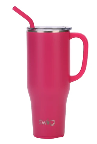 Thumbnail 2: Swig 40 oz Insulated Stainless Steel Mega Mug w/ Lid and Straw 