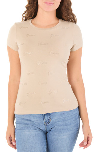 Thumbnail 1: Guess Juniors Short Sleeve Rhinestone Logo Tee 