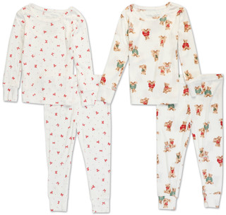 Thumbnail 1: Laura Ashley Toddler Girls 4 Pc Christmas Pajama Pants Set 