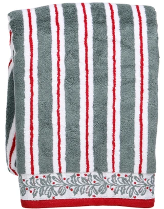 Thumbnail 1: MARTHA STEWART EVERYDAY 28x54 Cotton Christmas Bath Towel 