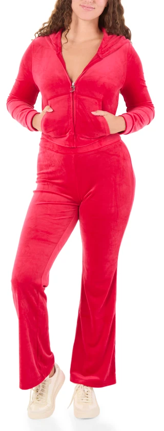Thumbnail 1: Juicy Couture Juniors' 2 Pc Velvet Hoodie Track Pant Set  
