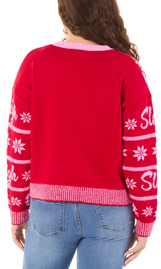 Thumbnail 2: Major Label Group Juniors Christmas Pullover Sweater 