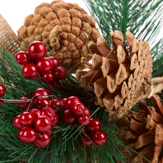Thumbnail 2: Magical Season Hanging Christmas Bell Decor with Pine Branches & Berries  