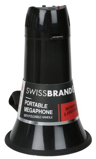 Thumbnail 1: SWISS Portatble Megaphone w/ Foldable Handle  