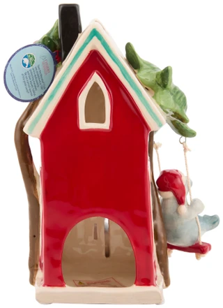 Thumbnail 2: Chubby Mermaids 10 in Christmas Manatee Tea Light House Decor 