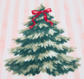 Thumbnail 2: MARTHA STEWART EVERYDAY 28x54 Christmas Trees & Stripes Bath Towel 