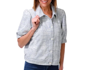 Thumbnail 1: Liverpool Women's Short Puff Sleeve Boucle Jacket 