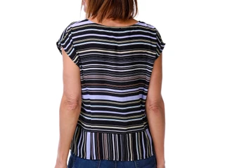 Thumbnail 2: Vince Camuto Women's Petite Short Sleeve Striped Dolman Top 
