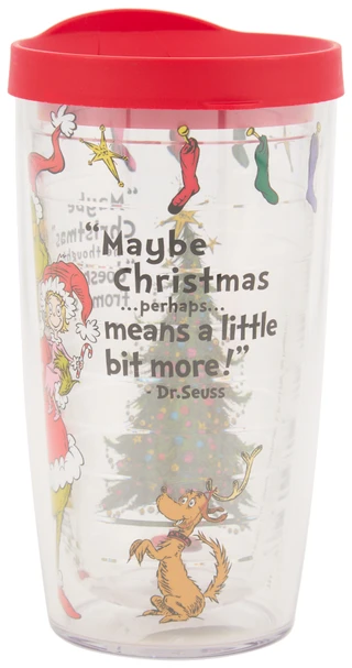 Thumbnail 2: Tervis 16 oz Dr. Seuss Grinch Christmas Quote Tumbler 