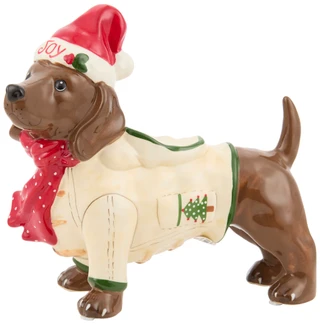 Thumbnail 1: BLUE SKY 9 in Christmas Doggie in Hat, Coat & Scarf Decor 