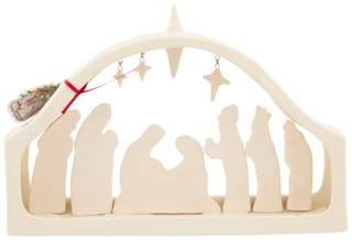 Thumbnail 2: BLUE SKY 8 in Christmas Nativity Scene with Stars Tea Light Holder 