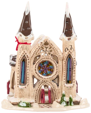 Thumbnail 1: BLUE SKY 15 in Large Christmas Cathedral Tea Light Holder 