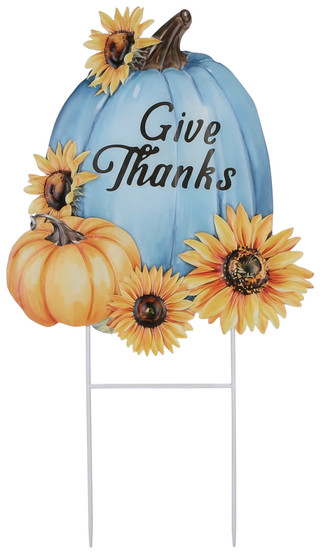 Thumbnail 1: Brighten the Season Harvest Give Thanks Yard Stake  