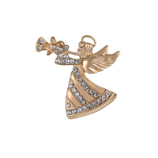 Thumbnail 1: Brighten the Season Gold Tone Christmas Angel Pin 