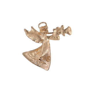 Thumbnail 2: Brighten the Season Gold Tone Christmas Angel Pin 