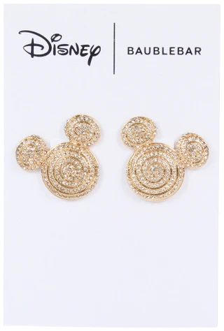 Thumbnail 1: Baublebar Gold Tone Disney Mickey Mouse Spiral Stud Earrings 