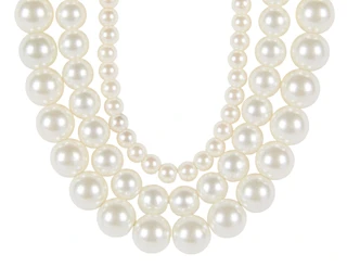 Thumbnail 2: Gold Tone Pearl Necklace 