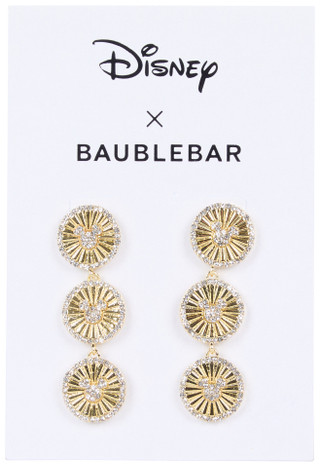Thumbnail 1: Baublebar Gold Tone Disney Mickey Mouse Crystal Drop Earrings 
