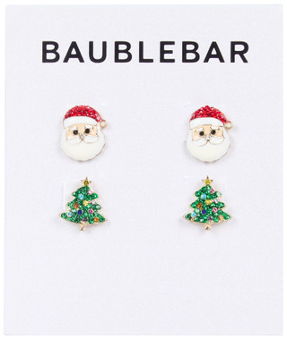 Thumbnail 1: Baublebar 2 Pk Christmas Gold Tone Stud Earrings 