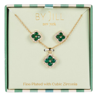 Thumbnail 1: By Jill 2 Pc Gold Tone Clover Pendant Necklace Set 